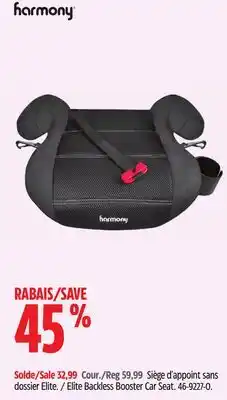 Canadian Tire Harmony Elite Backless Booster Car Seat offer