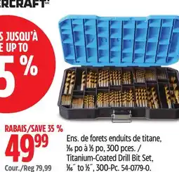 Canadian Tire Mastercraft Titanium-Coated Drill Bit Set, 1⁄16˝ to 1⁄2˝, 300-Pc offer