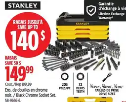 Canadian Tire Stanley Black Chrome Socket Set offer