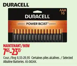 Canadian Tire Duracell Selected Alkaline Batteries offer