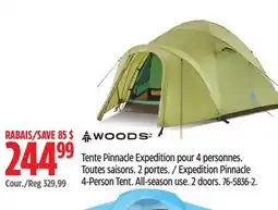 Canadian Tire Expedition Pinnacle 4-Person Tent. All-season use. 2 doo offer