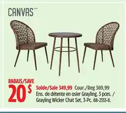 Canadian Tire Canvas Grayling Wicker Chat Set offer