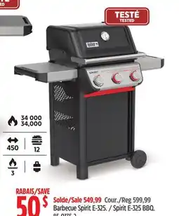 Canadian Tire Weber Spirit E-325 BBQ offer