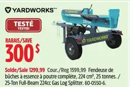 Canadian Tire Yardworks 25-Ton Full-Beam 224cc Gas Log Splitter offer