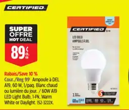 Canadian Tire Certified 60W A19 LED Light Bulb offer