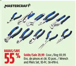 Canadian Tire Mastercraft Wrench and Pliers Set, 10-Pc offer