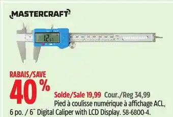 Canadian Tire 6˝ Digital Caliper with LCD Display offer