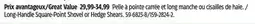 Canadian Tire Yardworks Long-Handle Square-Point Shovel or Hedge Shears offer