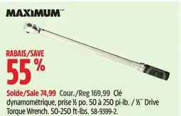 Canadian Tire MAXIMUM 1⁄2˝ Drive Torque Wrench offer