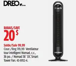 Canadian Tire Dreo Home Nomad 36˝ DC Smart Tower Fan offer