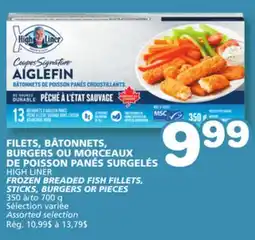 Marches Tradition HIGH LINER FROZEN BREADED FISH FILLETS, STICKS, BURGERS OR PIECES offer