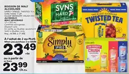 Marches Tradition SIMPLY SPIKED, TWISTED TEA, SVNS HARD 7-UP OR SMIRNOFF CRUSH ENCORE ALCOHOLIC MALT BEVERAGE offer