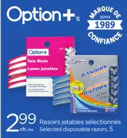 Proxim OPTION+ Selected disposable razors offer