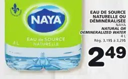 Marches Tradition NAYA NATURAL OR DEMINERALIZED WATER offer