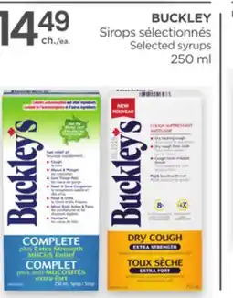 Proxim BUCKLEY Selected syrups offer
