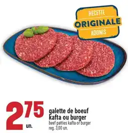 Marché Adonis GALETTE DE BOEUF KAFTA OU BURGER | BEEF PATTIES KAFTA OR BURGER offer