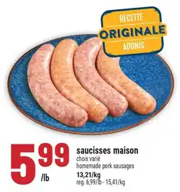 Marché Adonis SAUCISSES MAISON | HOMEMADE PORK SAUSAGES offer