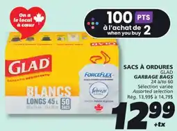 IGA GLAD GARBAGE BAGS offer