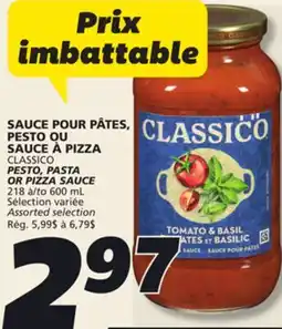 IGA CLASSICO PESTO, PASTA OR PIZZA SAUCE offer