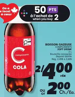 IGA COMPLIMENTS SOFT DRINK offer