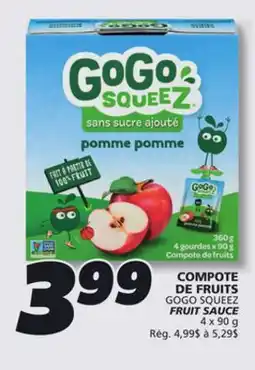 IGA GOGO SQUEEZ FRUIT SAUCE offer