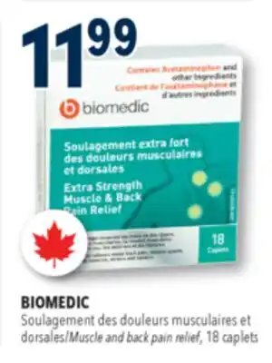 Familiprix Biomedic extra strength muscle & back pain relief caplets 18un offer