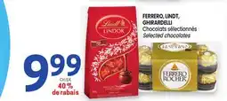 Uniprix FERRERO, LINDT, GHIRARDELLI Chocolats sélectionnés / Selected chocolates offer