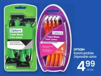 Uniprix OPTION+ Rasoirs jetables/Disposable razors offer
