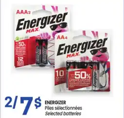 Uniprix ENERGIZER Piles sélectionnées /Selected batteries offer