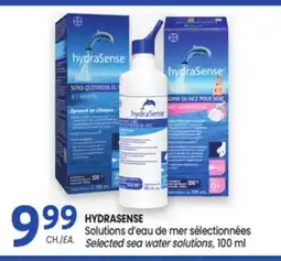 Uniprix HYDRASENSE Solutions d'eau de mer sélectionnées / Selected sea water solutions offer