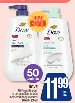 Jean Coutu DOVE Selected body washes offer