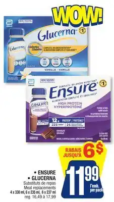 Jean Coutu ENSURE & GLUCERNA Meal replacements offer