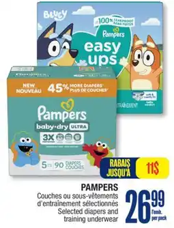 Jean Coutu PAMPERS Selected diapers and training underwear offer