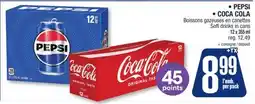 Jean Coutu PEPSI, COCA COLA Soft drinks in cans offer