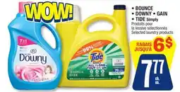 Jean Coutu BOUNCE, DOWNY, GAIN, TIDE Simply Selected laundry products offer