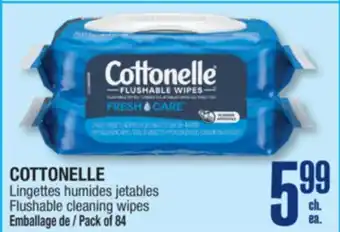 Jean Coutu COTTONELLE Flushable cleaning wipes offer