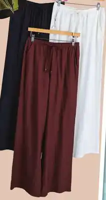 Giant Tiger Crinkle knit wide leg pants offer
