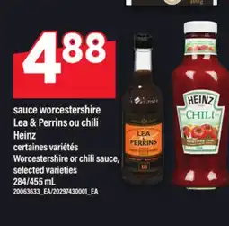 Maxi SAUCE WORCESTERSHIRE LEA & PERRINS OU CHILI HEINZ | WORCESTERSHIRE OR CHILI SAUCE, 284/455 ML offer