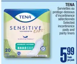 Jean Coutu TENA Selected incontinence pads and panty liners offer
