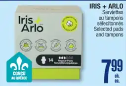 Jean Coutu IRIS + ARLO Selected pads and tampons offer