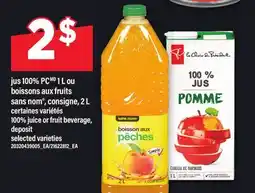 Maxi JUS 100% PC 1 L OU BOISSONS AUX FRUITS SANS NOM, 2 L 100% | JUICE OR FRUIT BEVERAGE offer