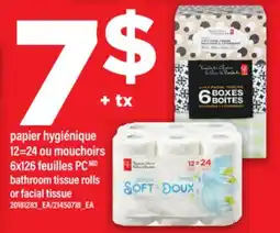 Maxi PAPIER HYGIÉNIQUE, 12=24 OU MOUCHOIRS, 6X126 FEUILLES PC | BATHROOM TISSUE ROLLS OR FACIAL TISSUE offer