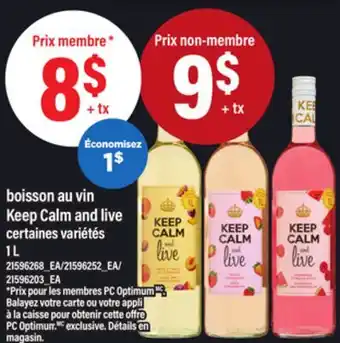Maxi BOISSON AU VIN KEEP CALM AND LIVE offer
