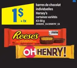 Maxi BARRES DE CHOCOLAT INDIVIDUELLES HERSEY'S offer
