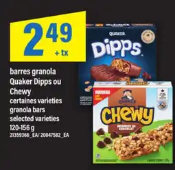 Maxi BARRES GRANOLA QUAKER DIPPS OU CHEWY | GRANOLA BARS offer