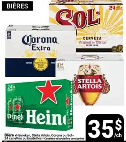 Pasquier Bière Heineken, Stella Artois, Corona ou Sol offer