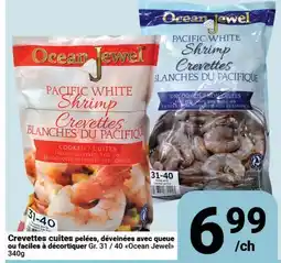 Pasquier Crevettes cuites pelées, déveinées avec queue ou faciles à décortiquer Gr. 31 / 40 Ocean Jewel offer