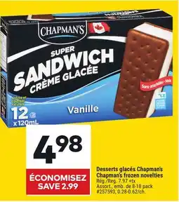 Giant Tiger Chapman's frozen novelties offer
