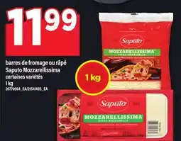 Maxi BARRES DE FROMAGE OU RÂPÉ SAPUTO MOZZARELLISSIMA offer