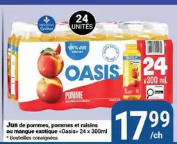 Pasquier Jus de pommes, pommes et raisins ou mangue exotique Oasis offer